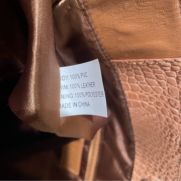 Jana Feifer Tan Croc Embossed Large Tote Bag - Picture 8 of 9